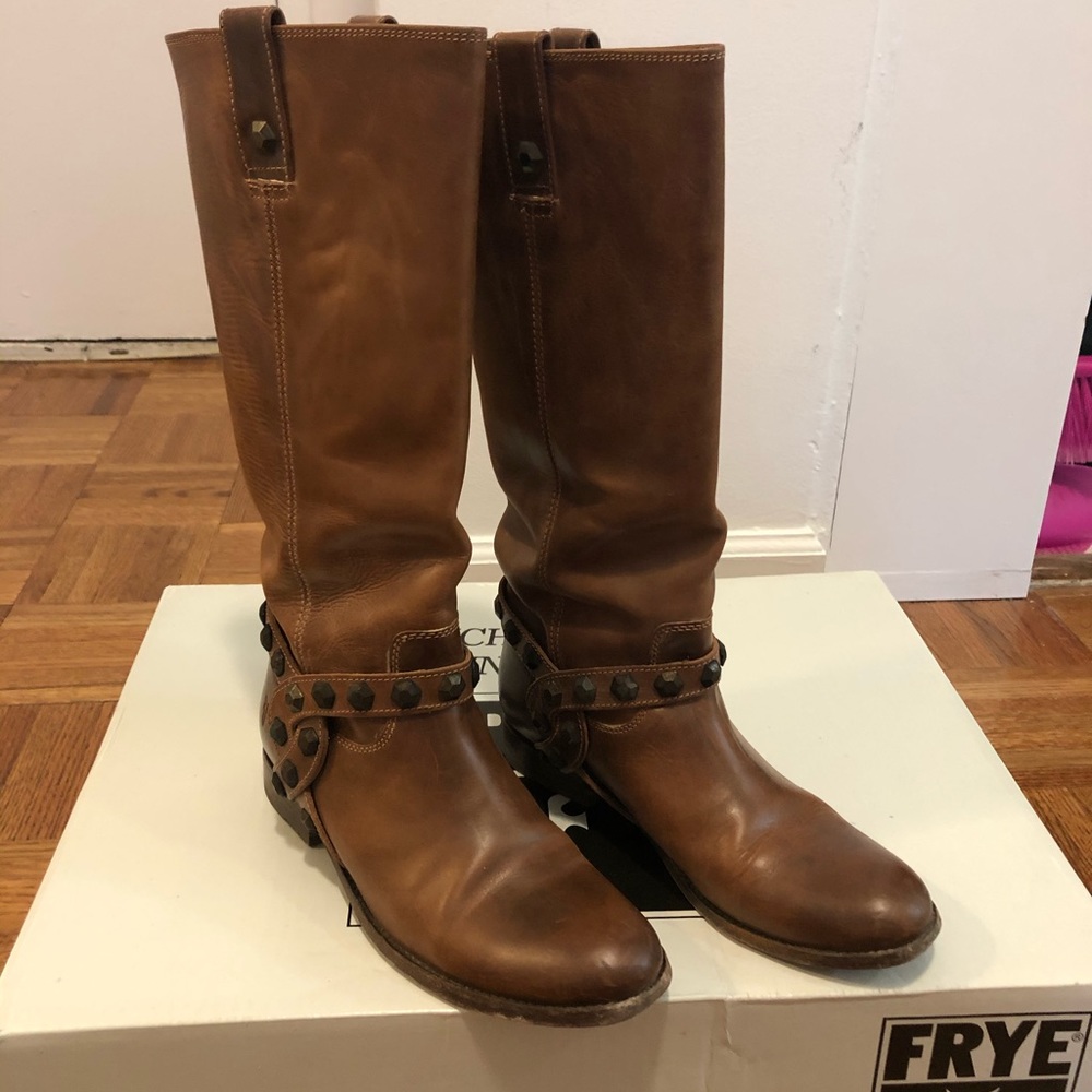 Frye Cognac Brown Leather Over-the-Knee Boots
